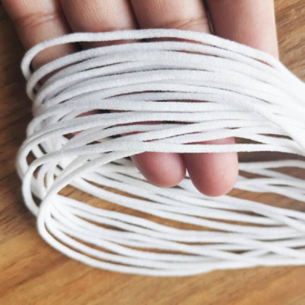 Sadingo Elastische Schnur weiß, 100 Meter, weiches Band Fabrikverkauf