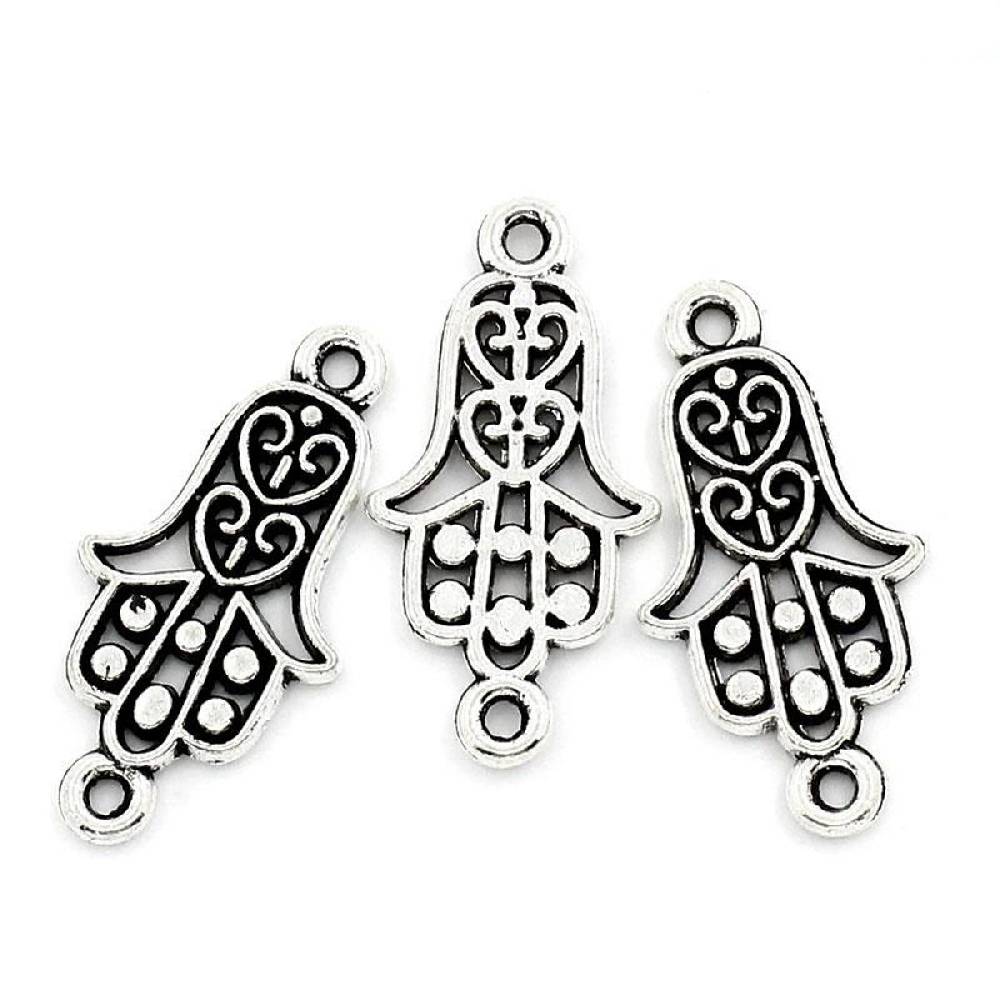 Sadingo Schmuckverbinder Hamsa Hand | 50 Stück, 25x13 mm Begrenztes Angebot