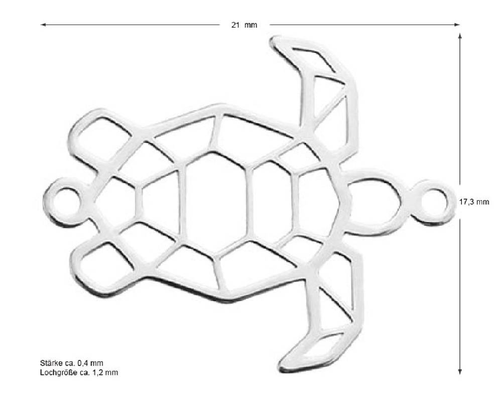 Sadingo Schmuckverbinder Schildkröte | 17,4 x 21 mm Saisonschlussverkauf