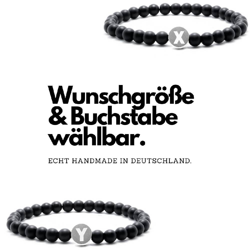 Sadingo Partnerarmband-Set aus schwarzen Natursteinperlen Jubiläumsangebot
