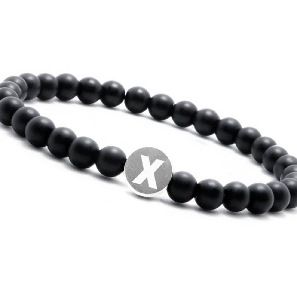 Sadingo Partnerarmband-Set aus schwarzen Natursteinperlen Jubiläumsangebot