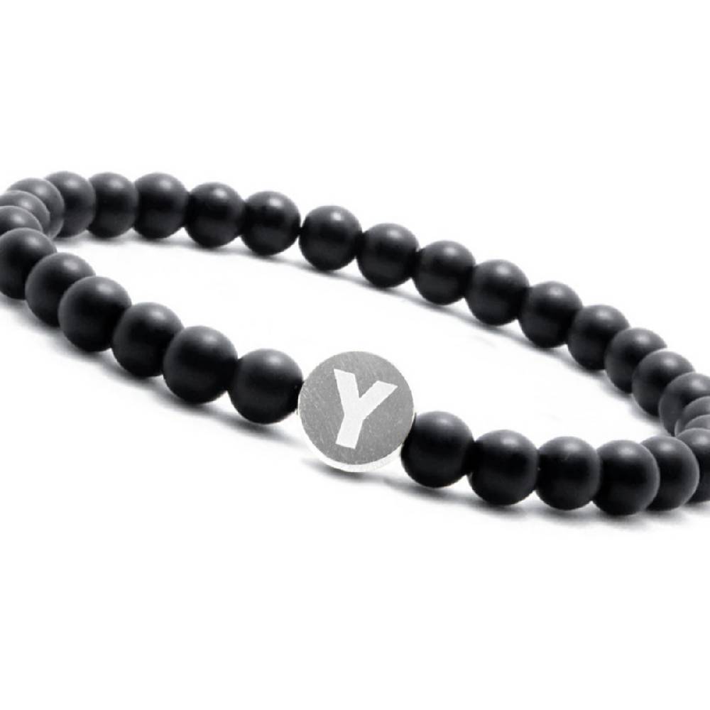Sadingo Partnerarmband-Set aus schwarzen Natursteinperlen Jubiläumsangebot