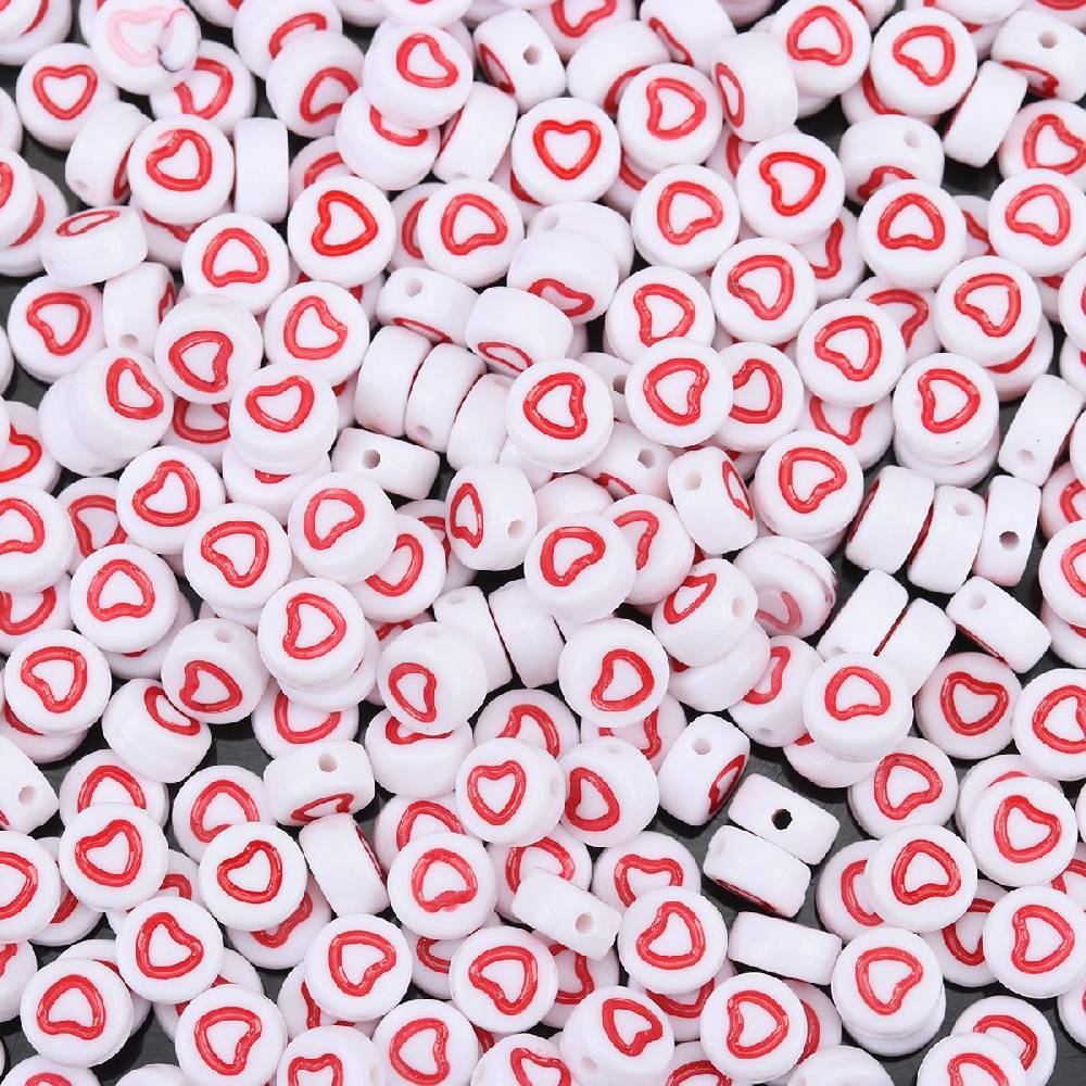 Sadingo Acrylperlen Herz | 500 Stück, 7mm Große Rabatte