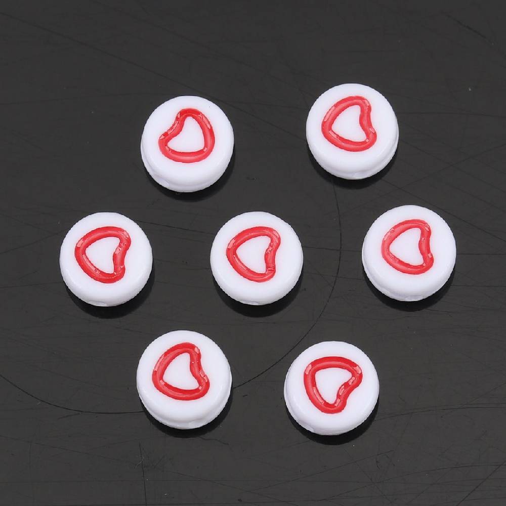 Sadingo Acrylperlen Herz | 500 Stück, 7mm Große Rabatte