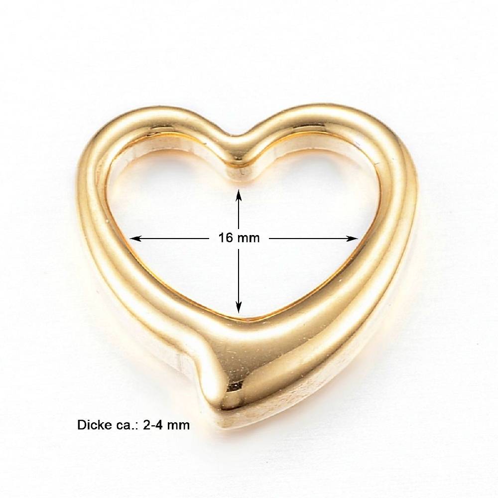 Sadingo Schmuckverbinder Herz | 2 Stück - 16x16 mm Begrenzte Freigabe