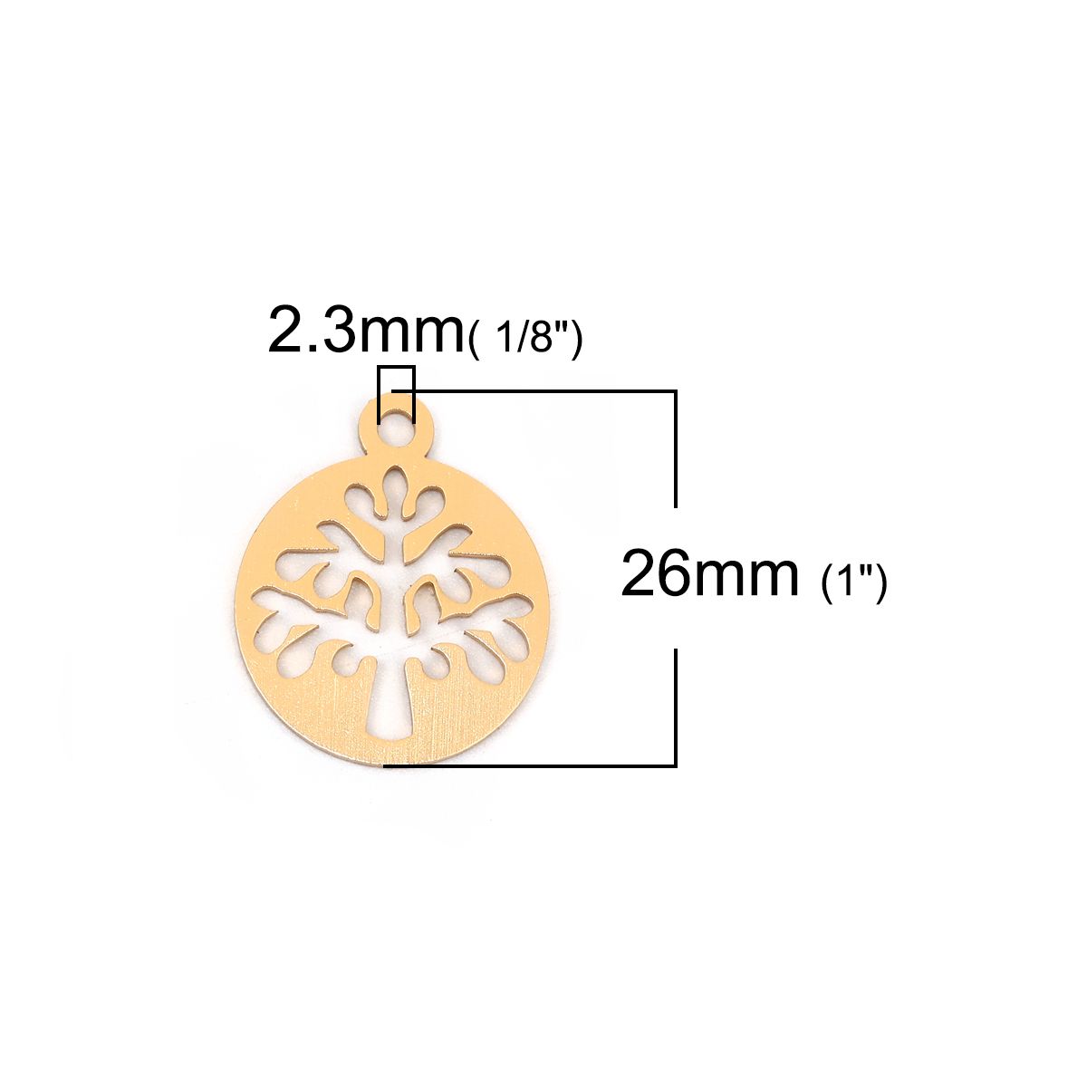 Sadingo 1 Metallanhänger Lebensbaum - 26 x 22 mm - Gold Neueste Stile