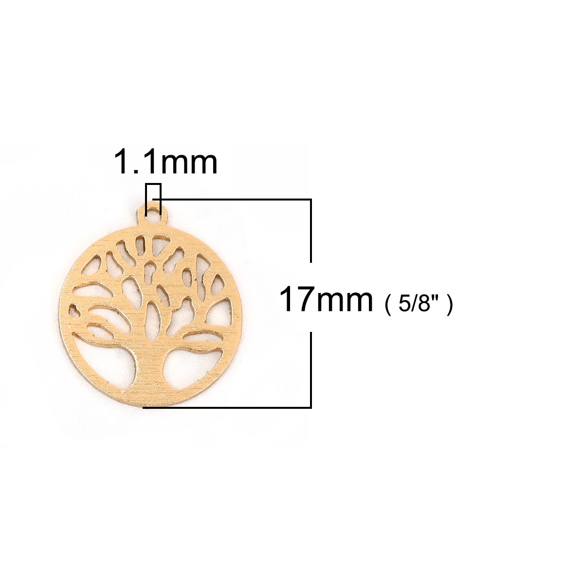 Sadingo 1 Metallanhänger Lebensbaum - 17 x 15 mm - Gold Letzter Tag