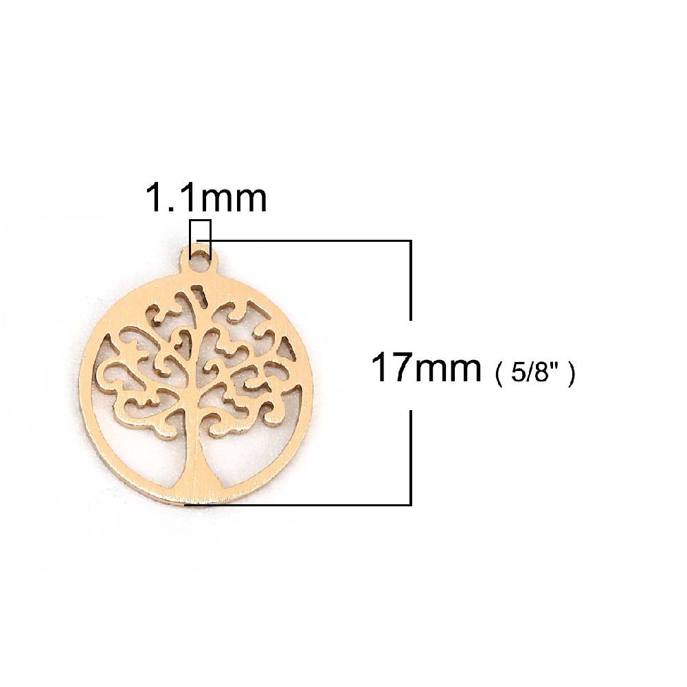 Sadingo 1 Metallanhänger Lebensbaum - 17 x 15 mm - Gold Zeitbegrenzte Promotion