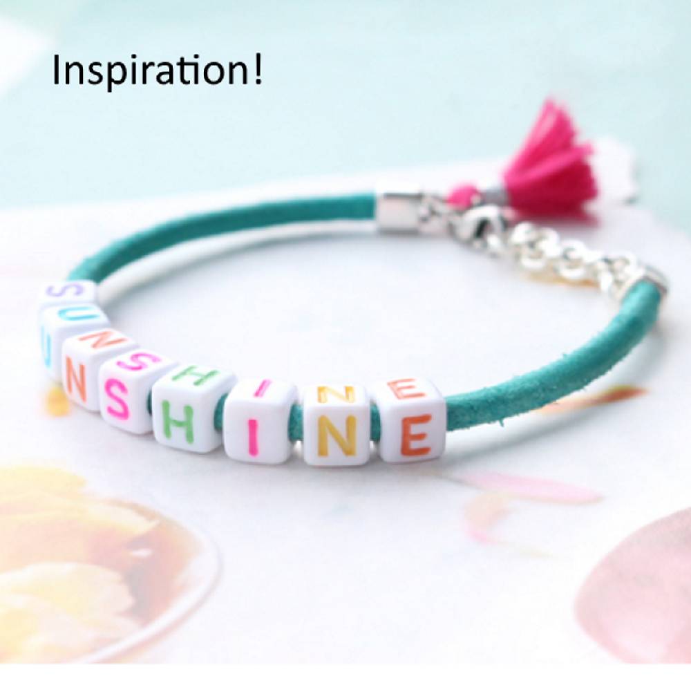 Sadingo Buchstabenperlen, bunte Schrift, Acrylperlen - 90 Stück Discount Store für neue Produkte