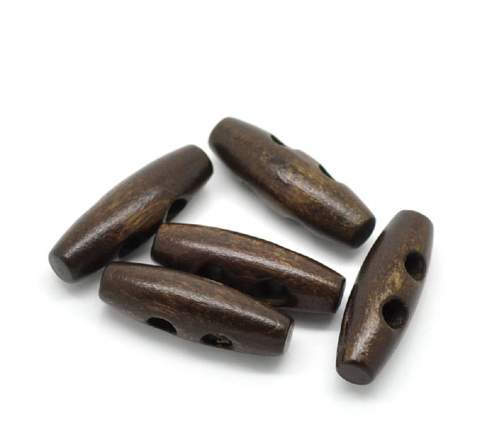 Sadingo Knebelknöpfe - 10 Stk. - 3 x 1 cm - Dunkelbraun Rabatte dieses Monats