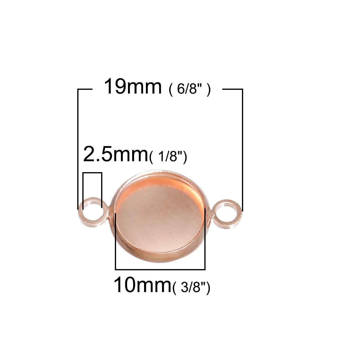 Sadingo Schmuckverbinder Fassung für 10 mm Cabochons | 10 Stkück, 19x12 mm 2025