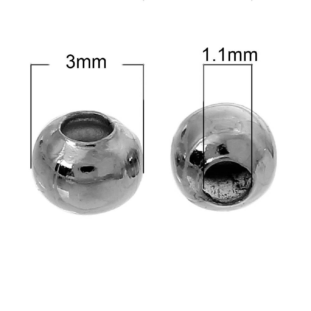 Sadingo Metallperlen - 100 Stk. - Ø 3 mm - Silberfarben Angebote