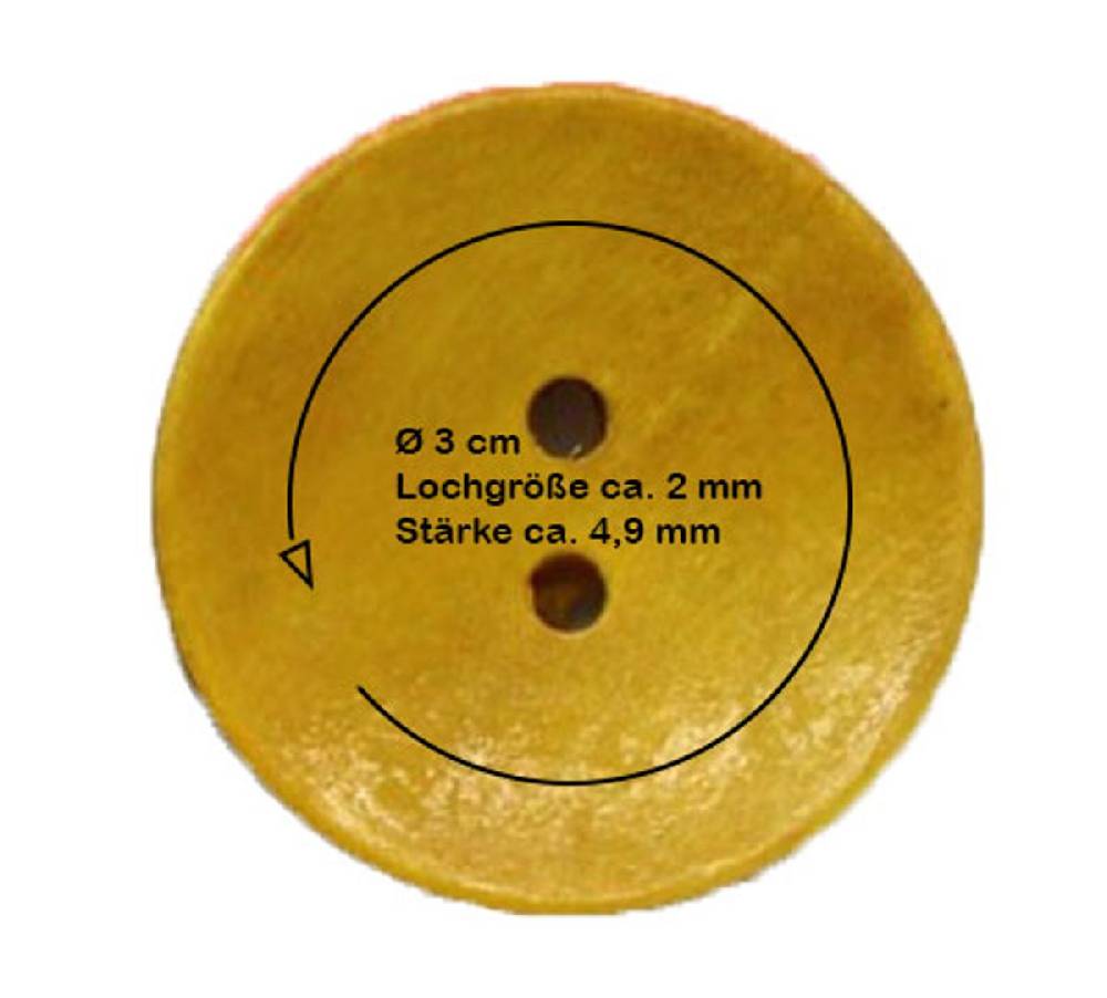 Sadingo Holzknöpfe zum aufnähen, 50 Stück-Ø 3 cm, bunter Mix Fabrikverkauf