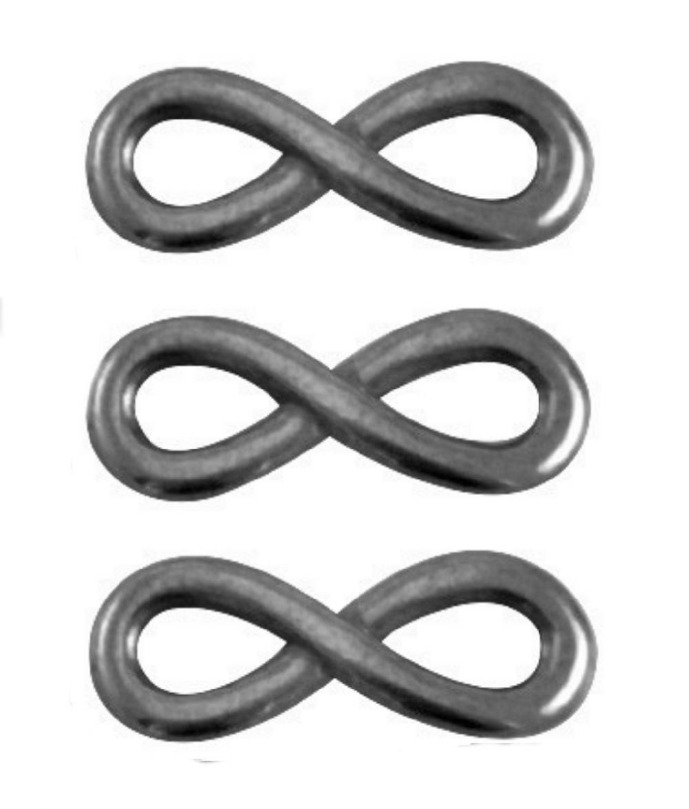 Sadingo Schmuckverbinder Infinity | 3 Stück, 15x6mm Limitierter Zeitrabatt