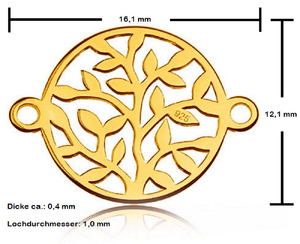 Sadingo Schmuckverbinder Lebensbaum | 12,1x16,1 mm Sonderangebot