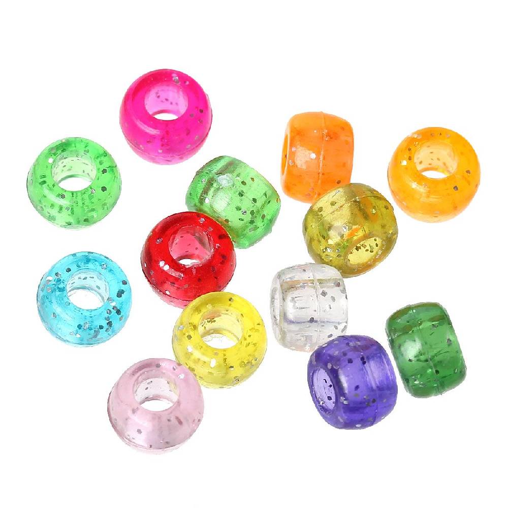 Sadingo Acrylperlen Glitzer | 500 Stk., 9 x 6 mm Saisonale Angebote
