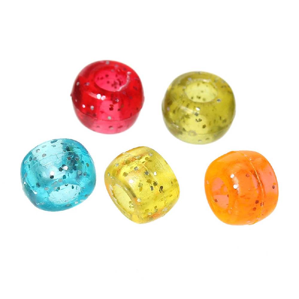 Sadingo Acrylperlen Glitzer | 500 Stk., 9 x 6 mm Saisonale Angebote