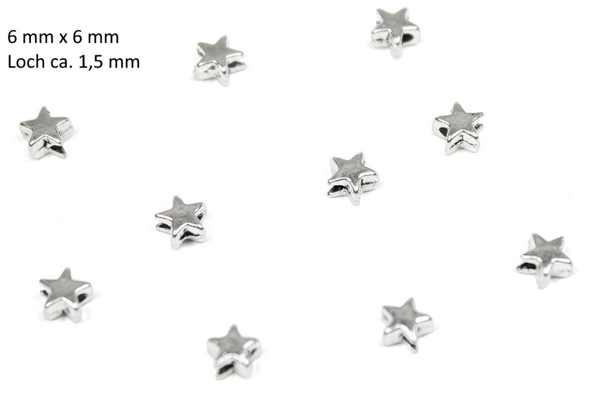 Sadingo Metallperlen Sterne | 50 Stk. - 6x6 mm Tägliche Deals