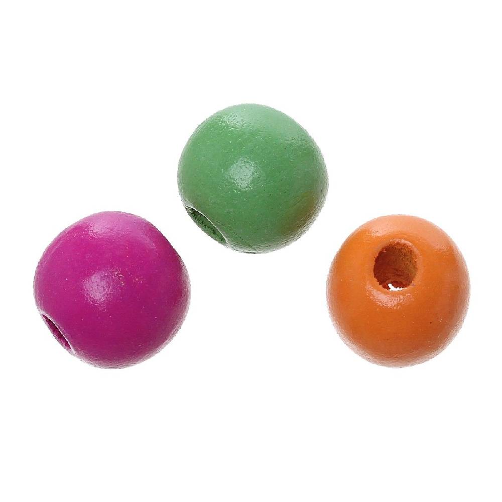 Sadingo Holzperlen bunt | 100 Stk. 16mm Riesige Ersparnisse