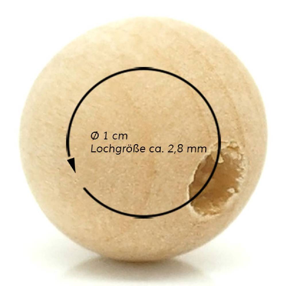 Sadingo Holzperlen natur, 100 Stück, 1 cm Tiefpreis