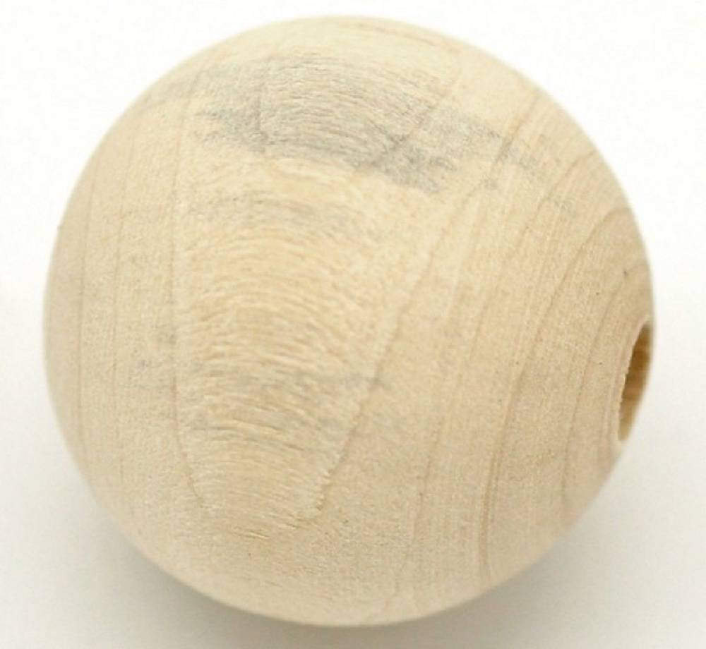 Sadingo Holzperlen natur, 30 Stk. - Ø 2,5 cm Super Sparpreis