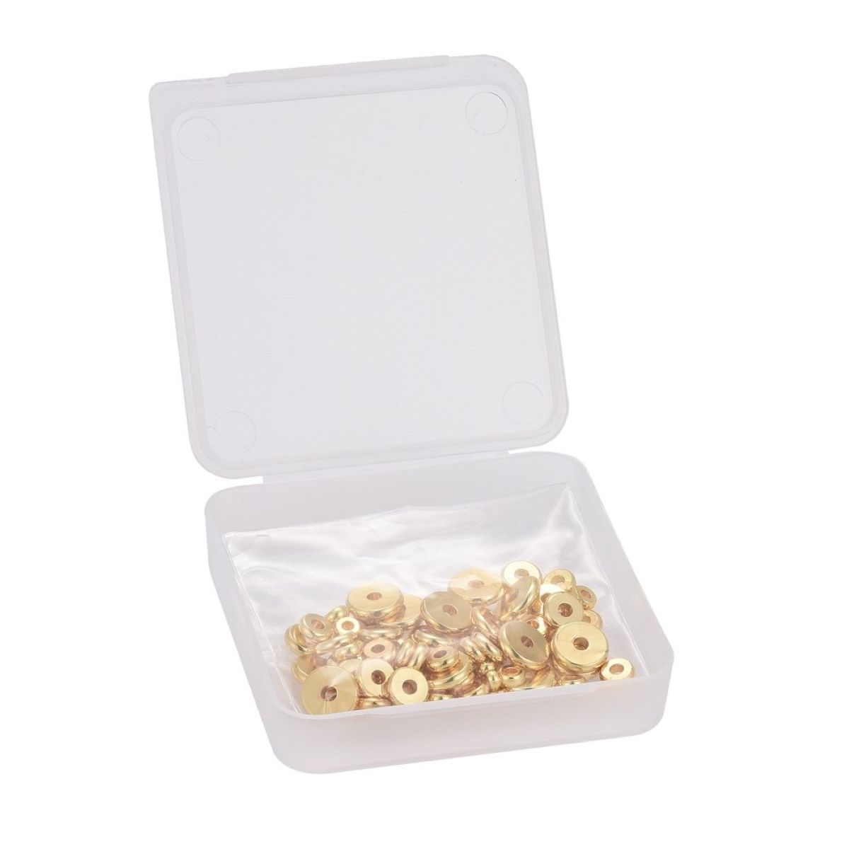 Sadingo Metallperlen Set | 1 Box, 75 Perlen, Gold, vers. Durchmesser Letzte 3 Tage