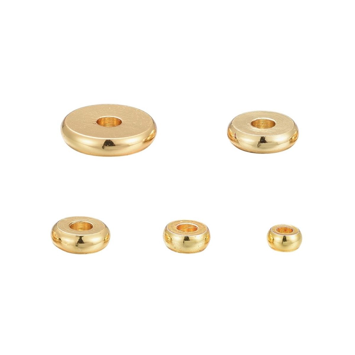 Sadingo Metallperlen Set | 1 Box, 75 Perlen, Gold, vers. Durchmesser Letzte 3 Tage