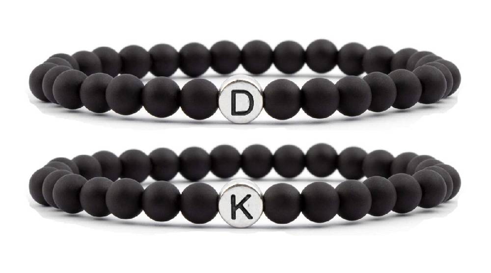 Sadingo Partnerarmband Set aus schwarzen Acrylperlen Super Rabatt
