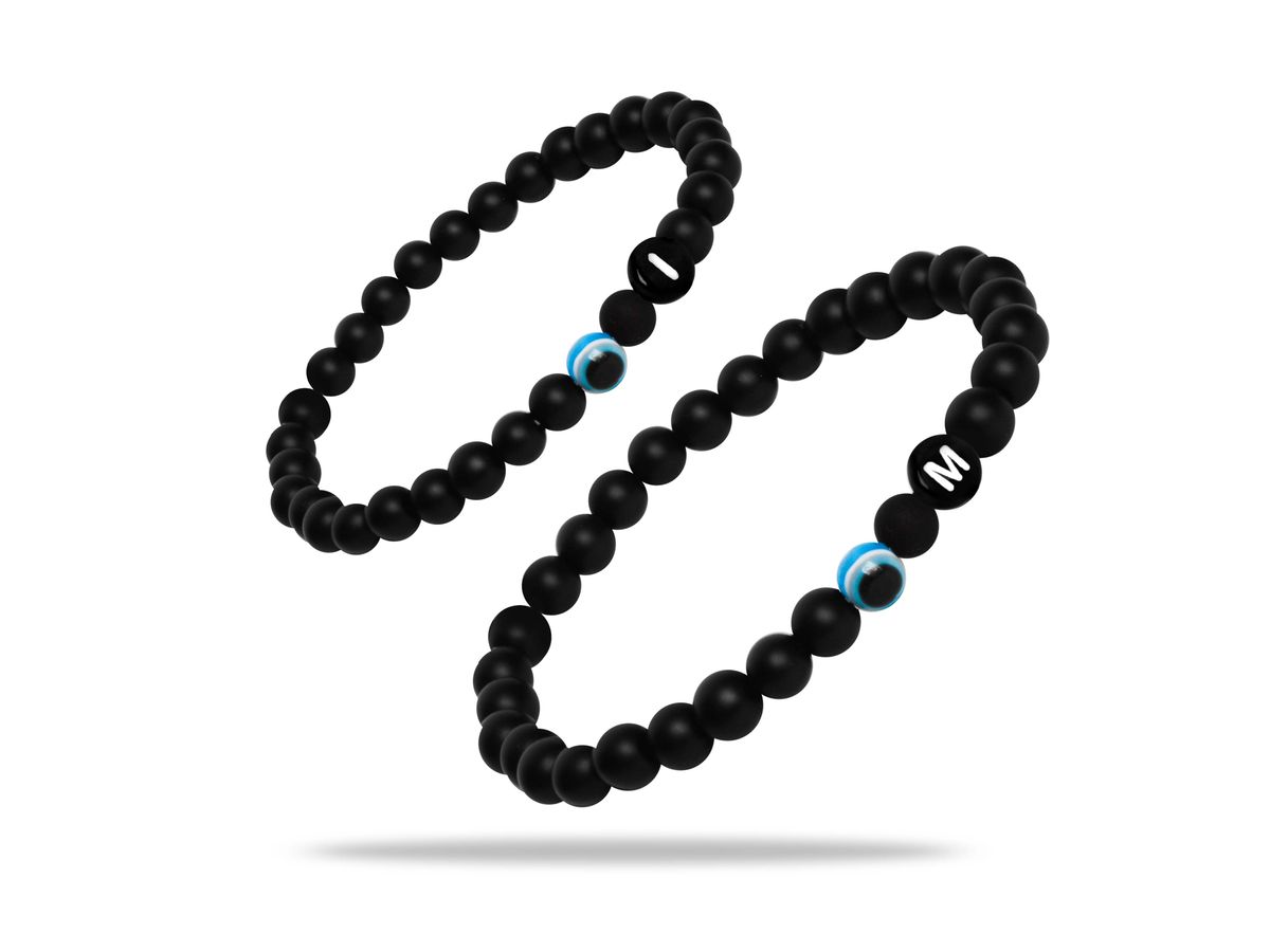 Sadingo Partnerarmband Set "MEADOW" aus schwarzen Achatperlen Rabatte dieses Monats