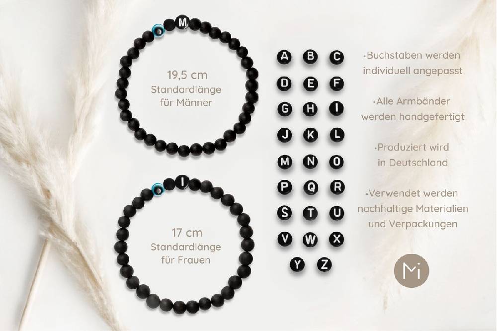 Sadingo Partnerarmband Set "MEADOW" aus schwarzen Achatperlen Rabatte dieses Monats