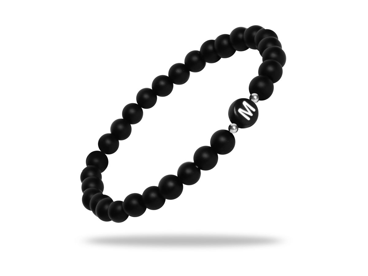 Sadingo Partnerarmband Set "STAR" aus schwarzen Natursteinperlen Outlet