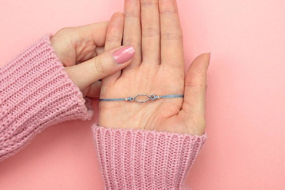 Sadingo Armband grau für Mädchen (größenverstellbar) Ichthys Fisch Kostenloser Versand