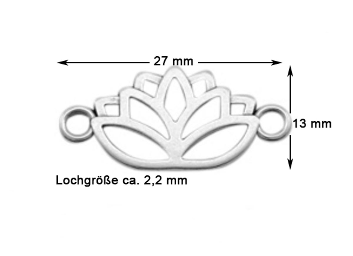Sadingo Schmuckverbinder Lotusblume | 27x13 mm Rabatt