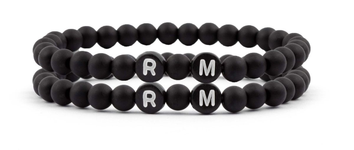 Sadingo Partnerarmband-Set aus schwarzen Acrylperlen Günstig kaufen