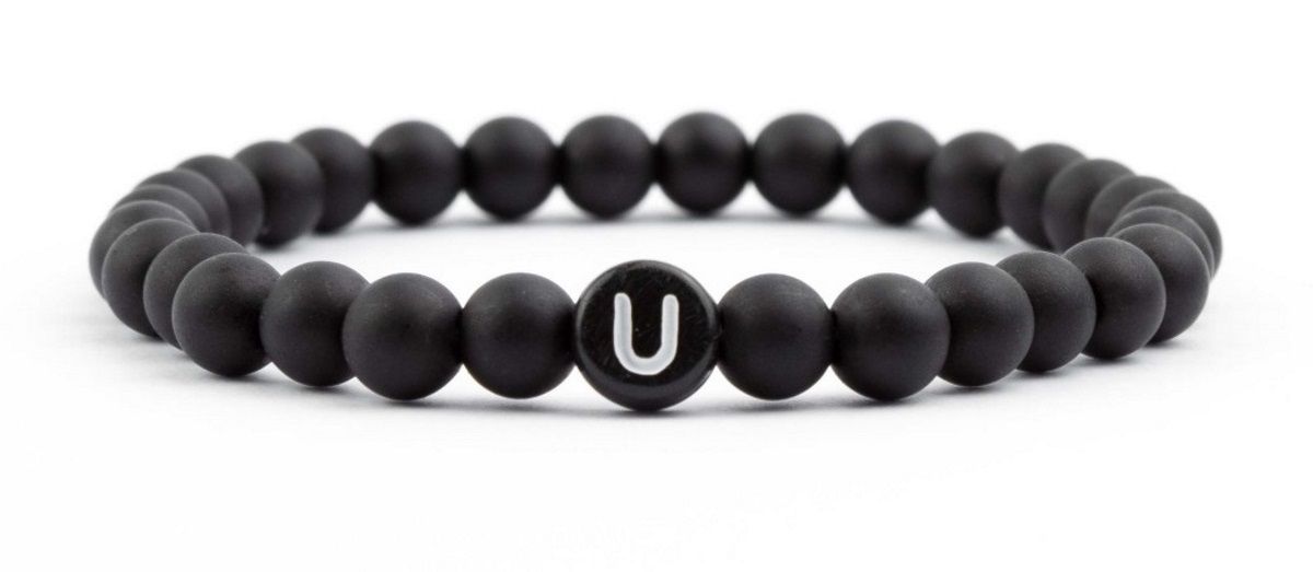 Sadingo Partnerarmband-Set aus schwarzen Acrylperlen Versandkostenfrei