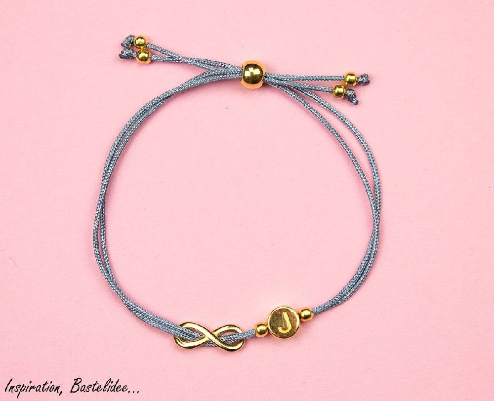 Sadingo Buchstabenperlen gold, DQ Metall, 7mm, Perlen Armband Exklusivangebot