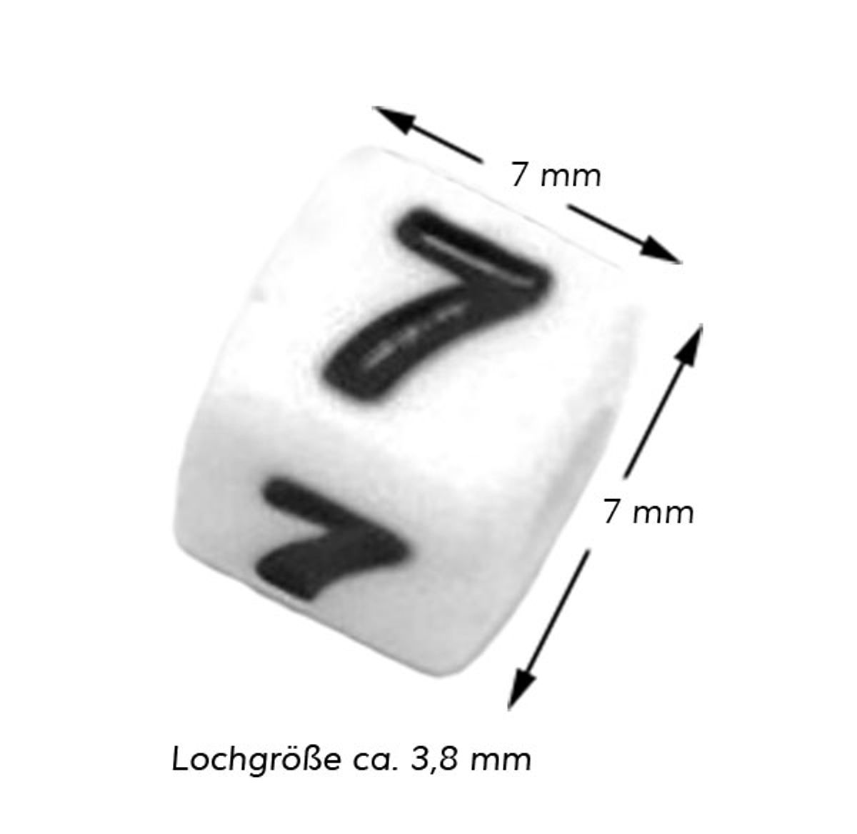 Sadingo Zahlenperlen, 7x7 mm 300 Stück, weiß schwarz Muttertagsangebot