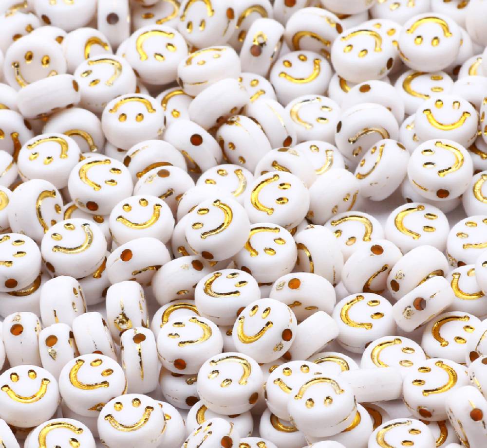 Sadingo Acrylperlen Smiley | 100 Stück, 7mm Top Angebot