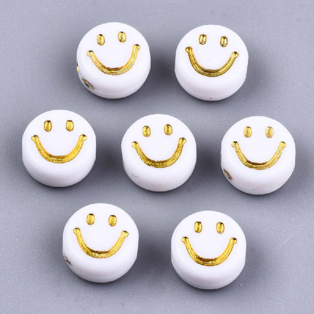 Sadingo Acrylperlen Smiley | 100 Stück, 7mm Top Angebot