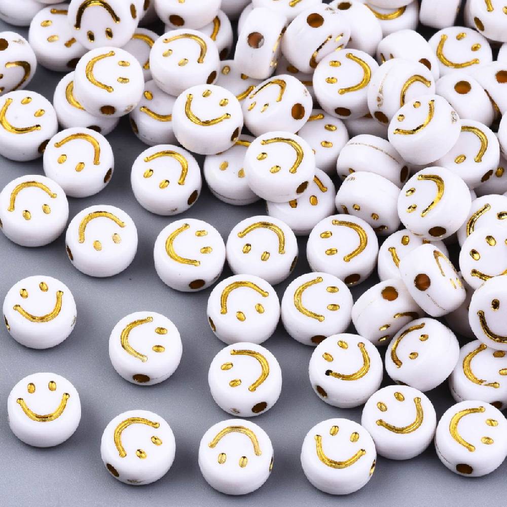 Sadingo Acrylperlen Smiley | 100 Stück, 7mm Top Angebot