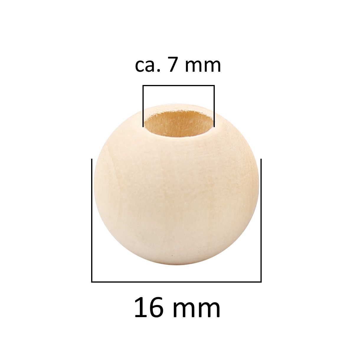 Sadingo Holzperlen Natur mit Loch, 10mm bis 20mm Saisonale Angebote
