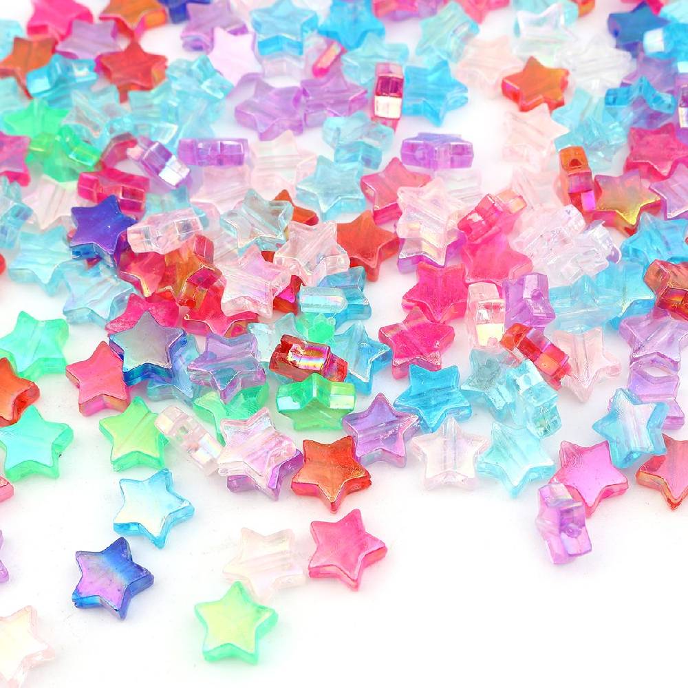 Sadingo Acrylperlen Sternperlen | 300 Stück, 11mm Kauf eins, bekomm eins gratis