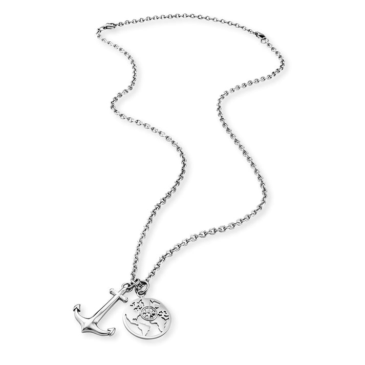 ﻿Save Brave Ankerkette mit Anhängern Anchorworld - Farbe Silber Online Outlet