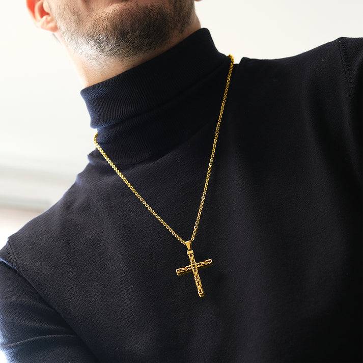 Save Brave Goldene Ankerkette Dan mit Anhänger Kreuz Zeitlich begrenztes Angebot