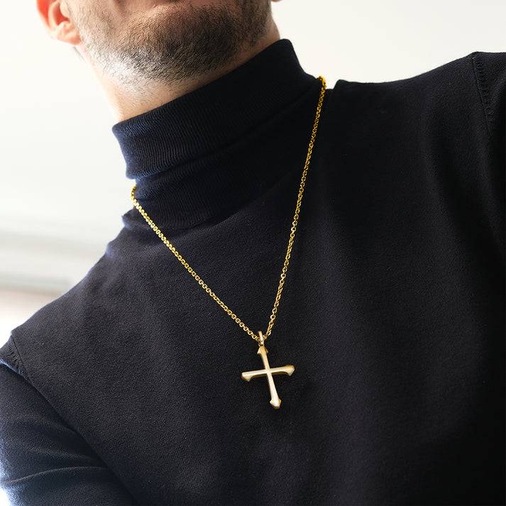 Save Brave Goldene Ankerkette Isaac mit Anhänger Kreuz Bestseller