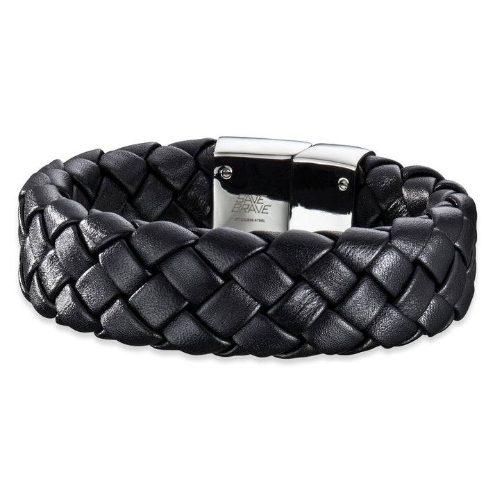 Save Brave Geflochtenes Lederarmband Kilo - braun & schwarz Sonderangebote