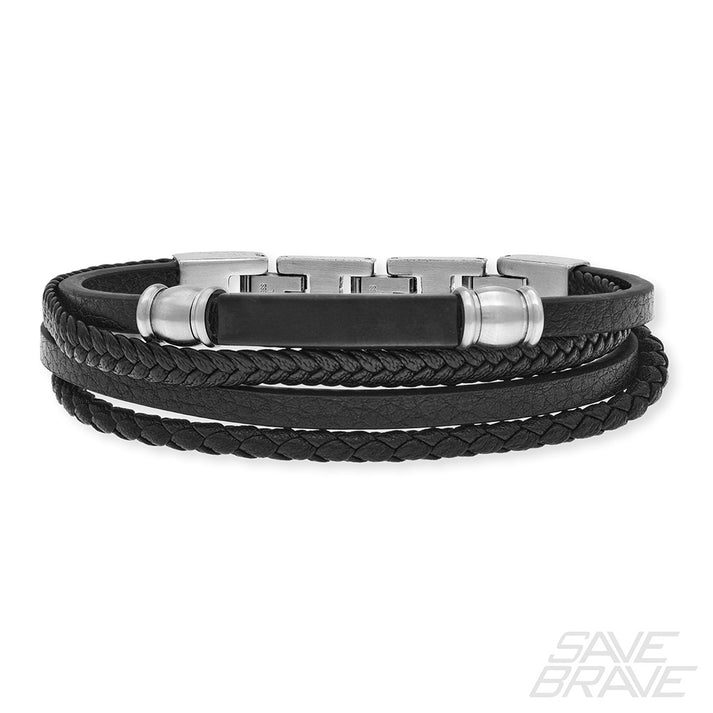Save Brave Lederarmband Felix mit Edelstahl Verkauf