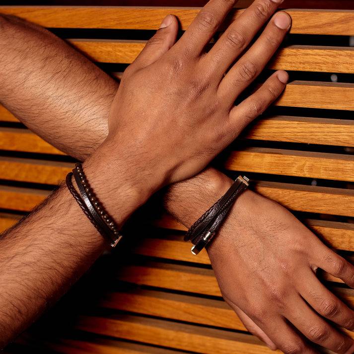 Save Brave Lederarmband Felix mit Edelstahl Verkauf