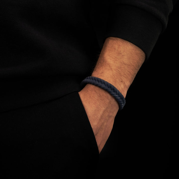 Save Brave Geflochtenes Lederarmband Ryan - grau Angebote