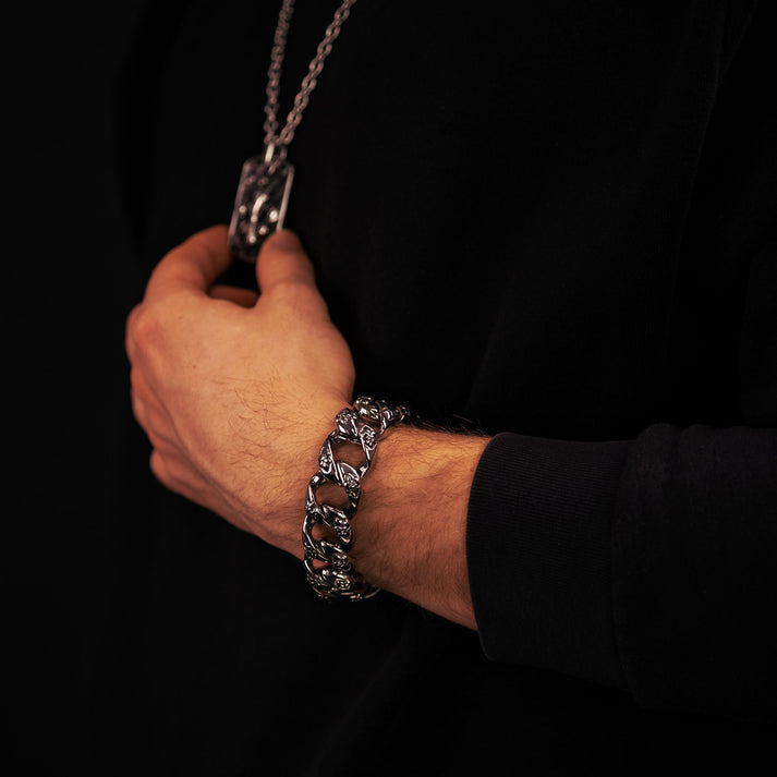 Save Brave Edelstahlarmband George mit Fleur de Lys Fabrik Onlineshop